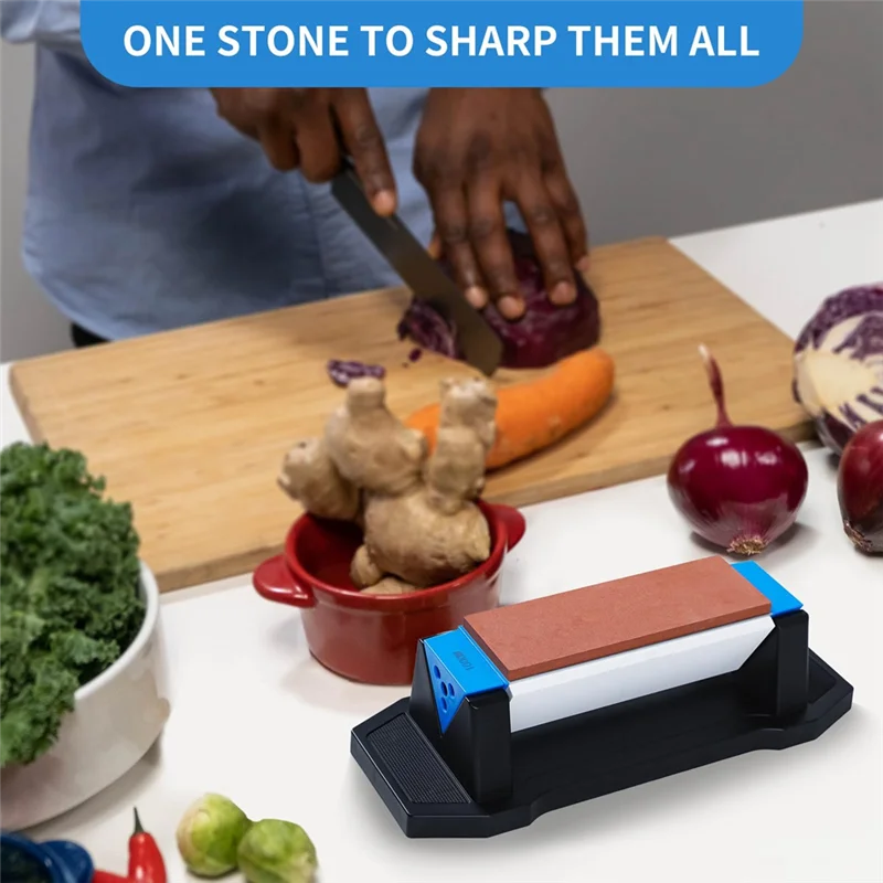 مجموعة حجر شحذ السكاكين من الدرجة A33Z، حبيبة ثلاثية الجوانب 400/1000/3000، مبراة سكاكين المطبخ مع دليل زاوية دقيق #5