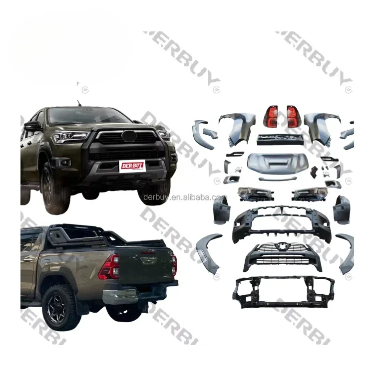 

4x4 Offroad Body Kits for 2006-2015 Hilux Vigo Upgrade to 2021 Hilux Rocco for Truck Pickup Exterior Design