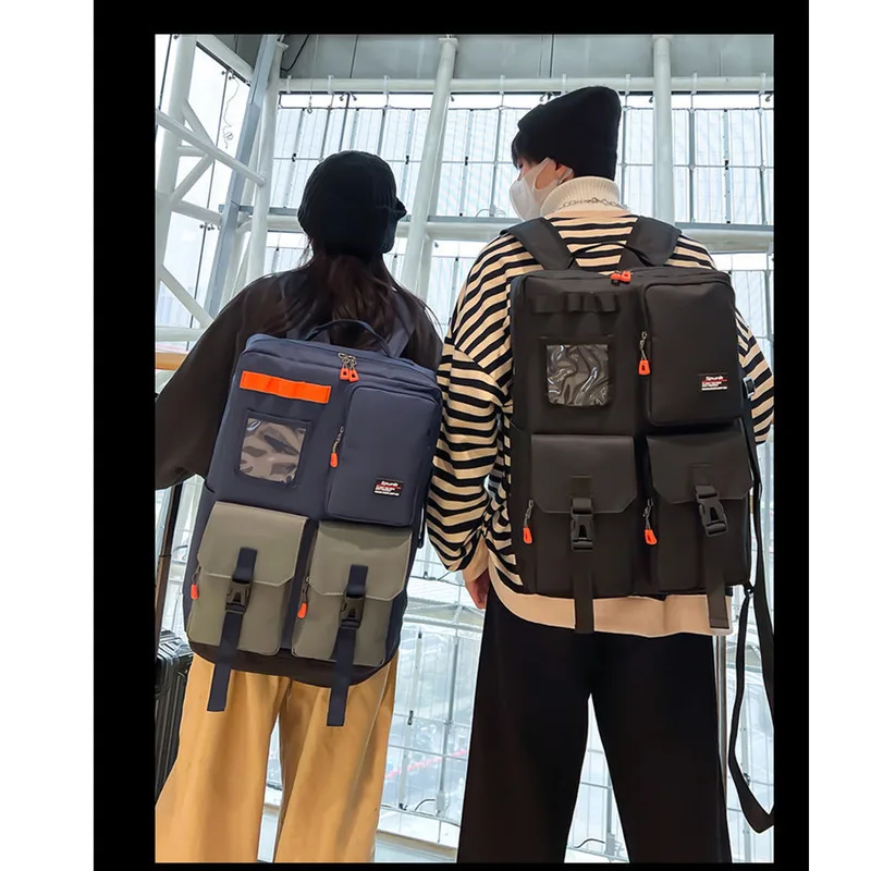 

New High-quality Fashionable Simple Backpack Elegant Large Capacity Canvas Bag Concise Zipper Oxford Sports Travel Men's Bag