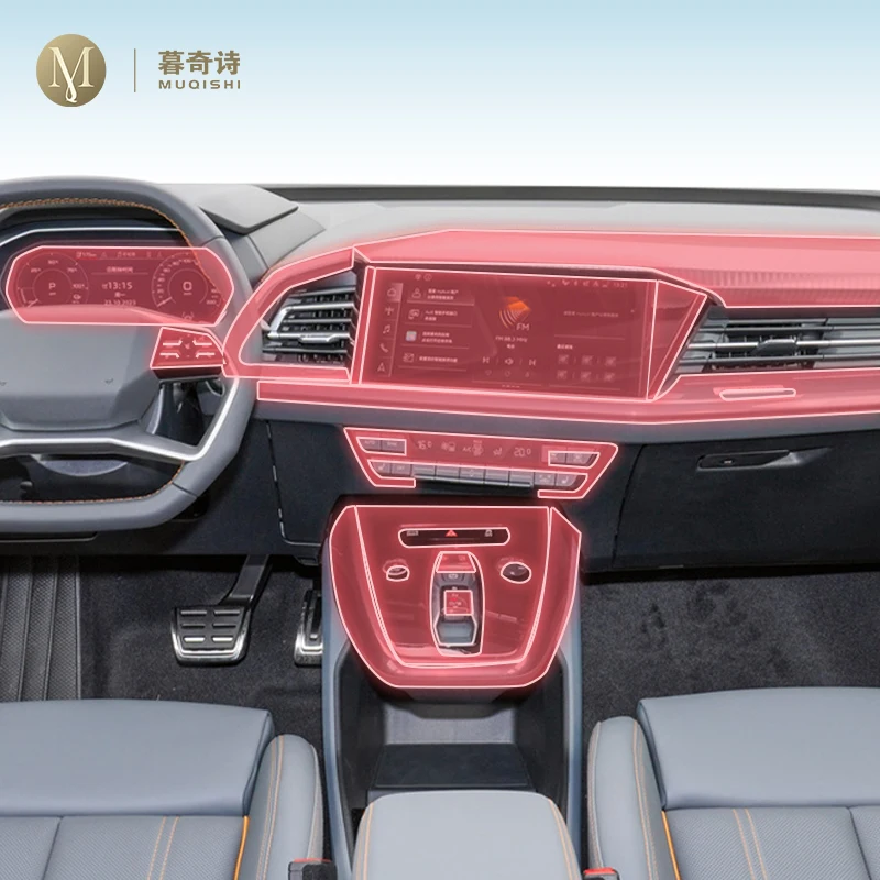 

Предварительно вырезанная внутренняя панель коробки передач автомобиля, защитная пленка из ТПУ, экран, ремонтные наклейки против царапин для Audi Q4 e-tron 2022-2024