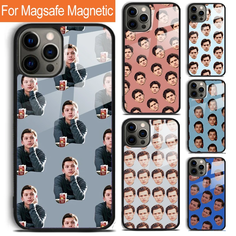 Tom Holland Phone Case For iPhone 16 15 14 13 12 11 Pro Max Plus Magsafe Magnetic Wireless Charging Cover