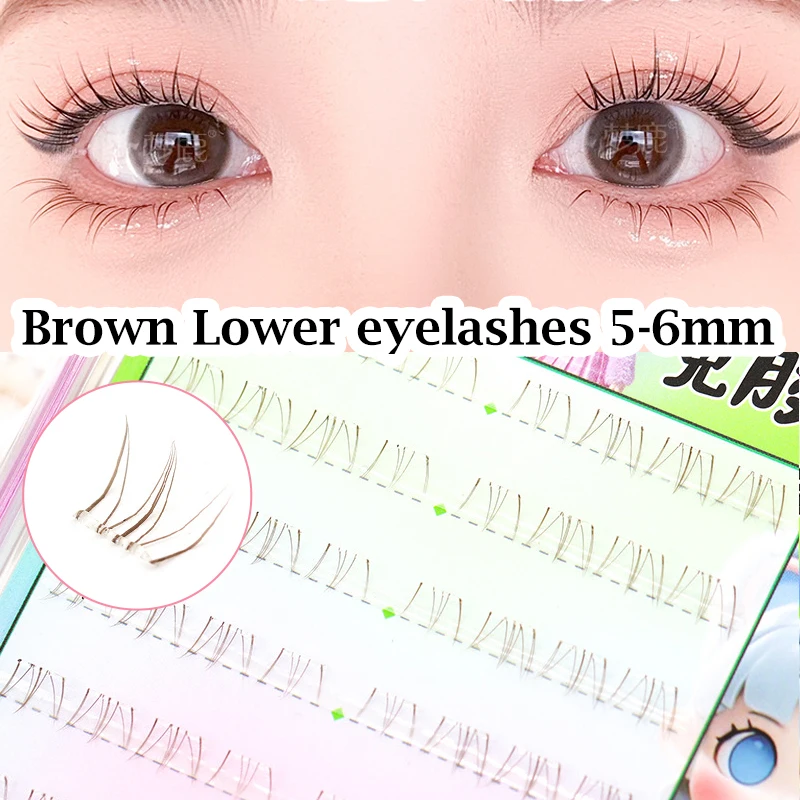 Self-Adhesive Bottom Lashes J curl 5-6mm Glue-Free lashes Comic Lower Lash Extension Clusters Natural false eyelashes