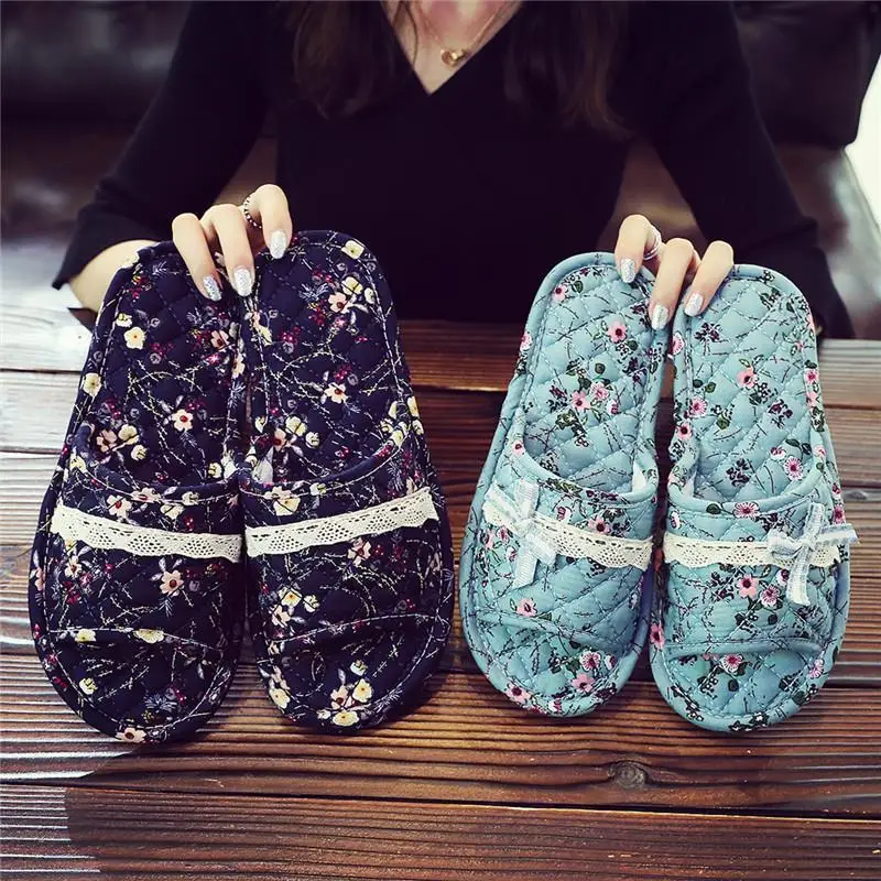 Korean Version Anti-skid Cloth Sole Slippers, Wooden Floor, Silent Indoor Soft Sole Home, Four Seasons Couple Slippers