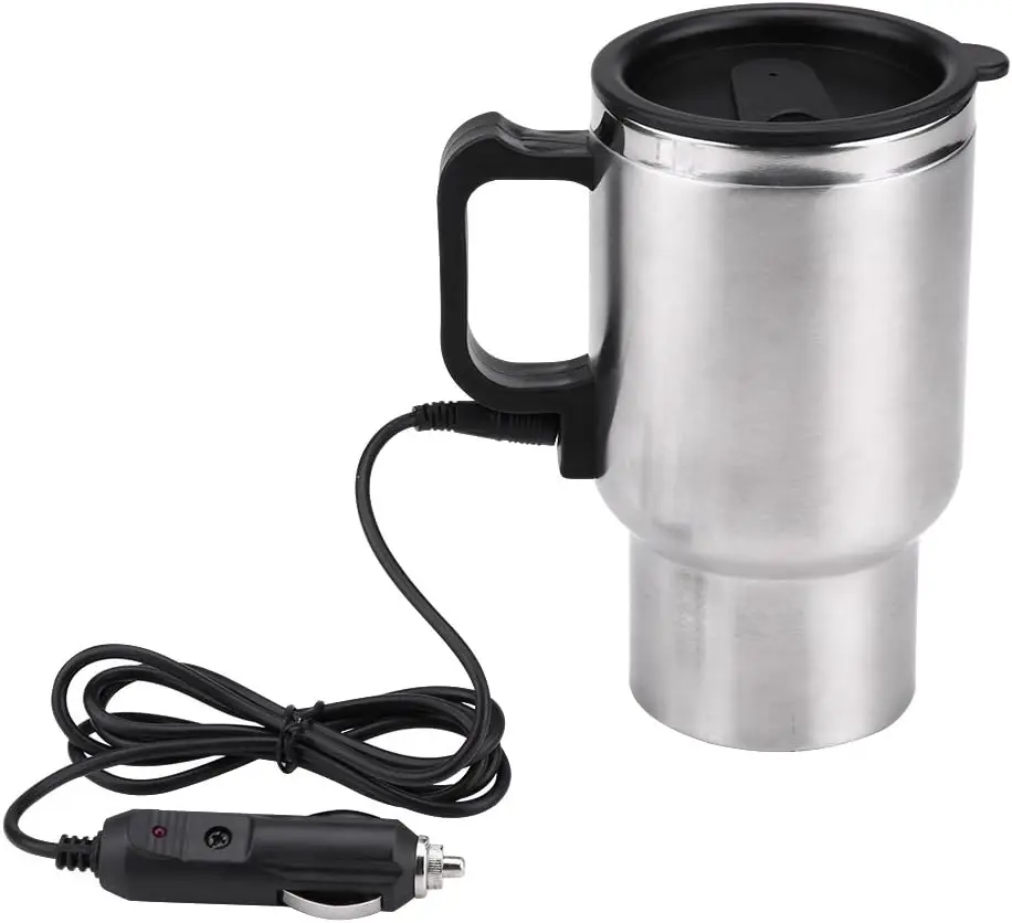 

Heated Travel Mug, Tea Kettle, Mug, 12V 450ml In Stainless Steel Travel Heating Cup Coffee Tea Cup Mug Travel Kettle for