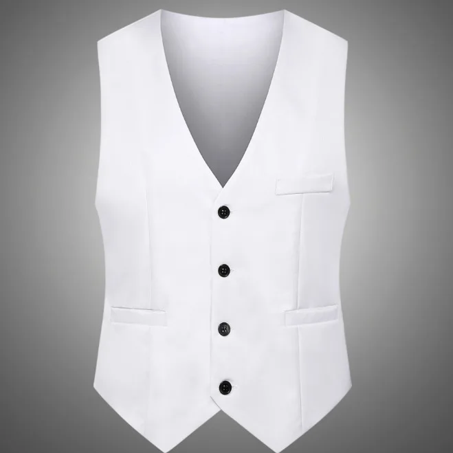 Foreign Trade Men's Fashionable New Vest Slim Fit Casual Large Size Multi Color Single Breasted Business Vest Men's Slim Fit