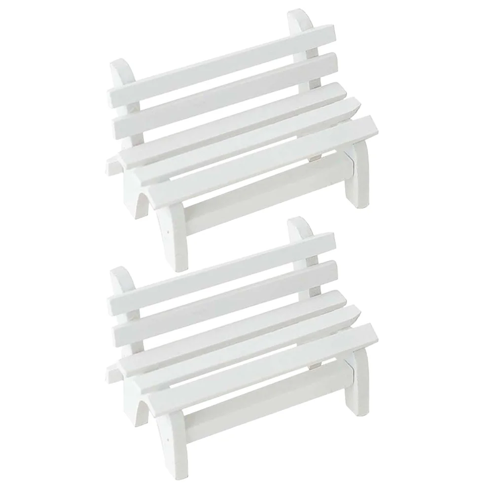 2 Stück weißer Mini-Hausstuhl, hochwertige glatte Oberfläche, tragbar, leicht, Mini-Möbel aus Holz, pädagogische Bürodekoration