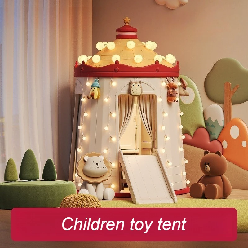 Multifunctional Children Toy Tent Indoor Kids Playhouse Lights Decor Cute Castle Play Tent Boys Girls Safe Fun Play Game House