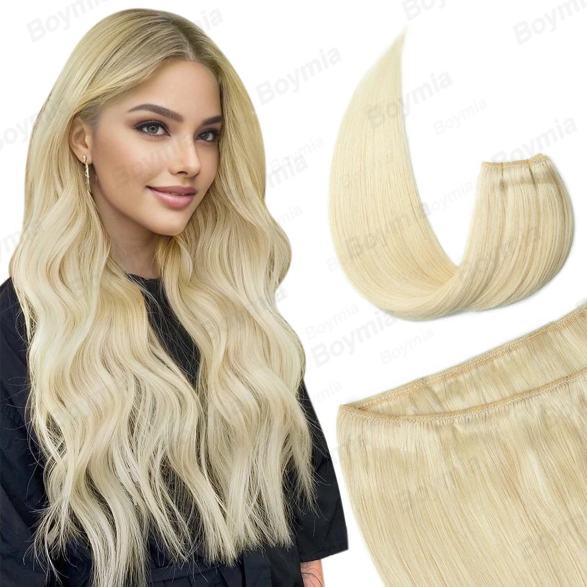 

Пучки светлых человеческих волос, плетеная машина, натуральные прямые пучки человеческих волос Remy, 12–24 дюйма, пришитые наращивание волос, 50 г/пучок