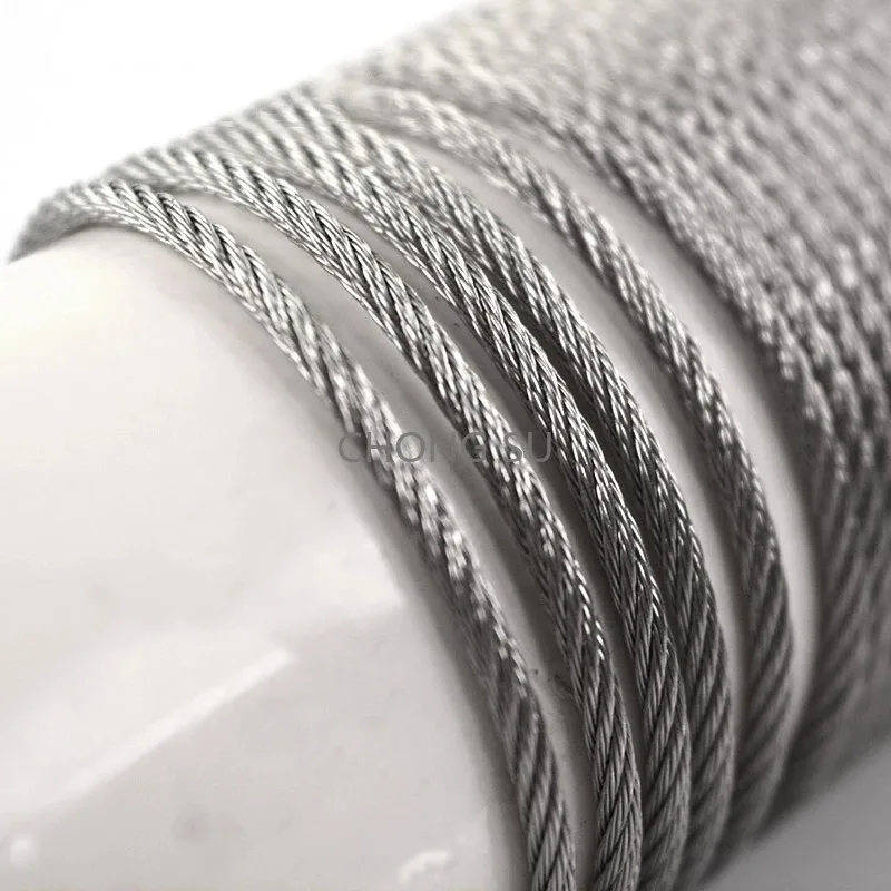 Obrázek 5: 1-20M 304 nerez ocel drát lano struktura alambre kabel měkčí rybaření liftingový kabel ložisko průměr 0.3-10mm 1X7 7X7 7X19