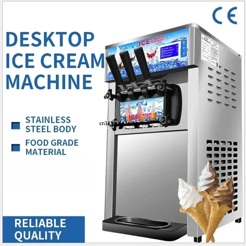 For ZM‑168 Commercial Soft Ice Cream Machine 3‑Flavor Three‑Color Small Ice Cream Making Equipment