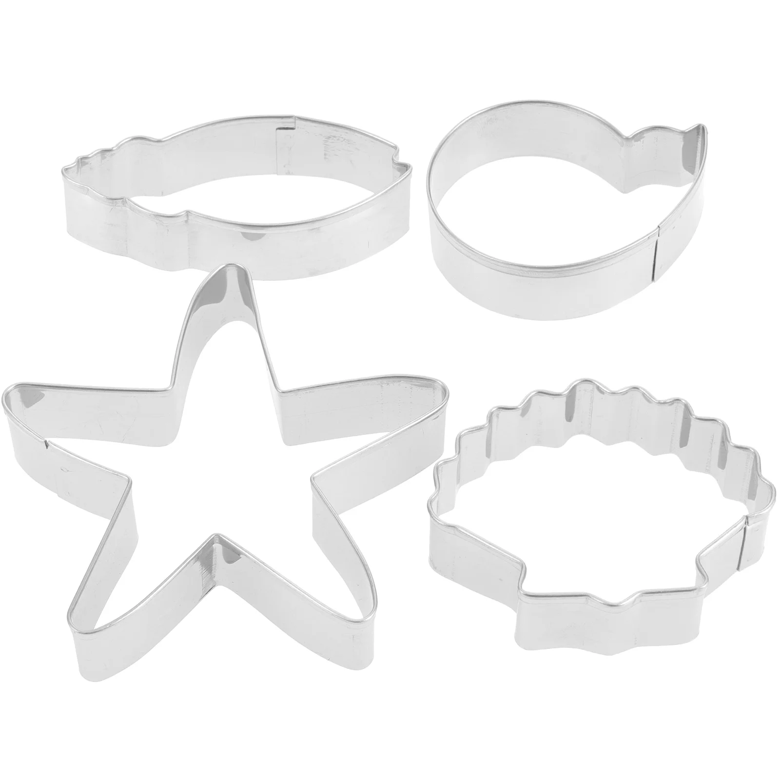 

4 PCS Cutter Conch Cookie Cutters Fish Mold Seashell Biscuit Dolphin Baking Tools