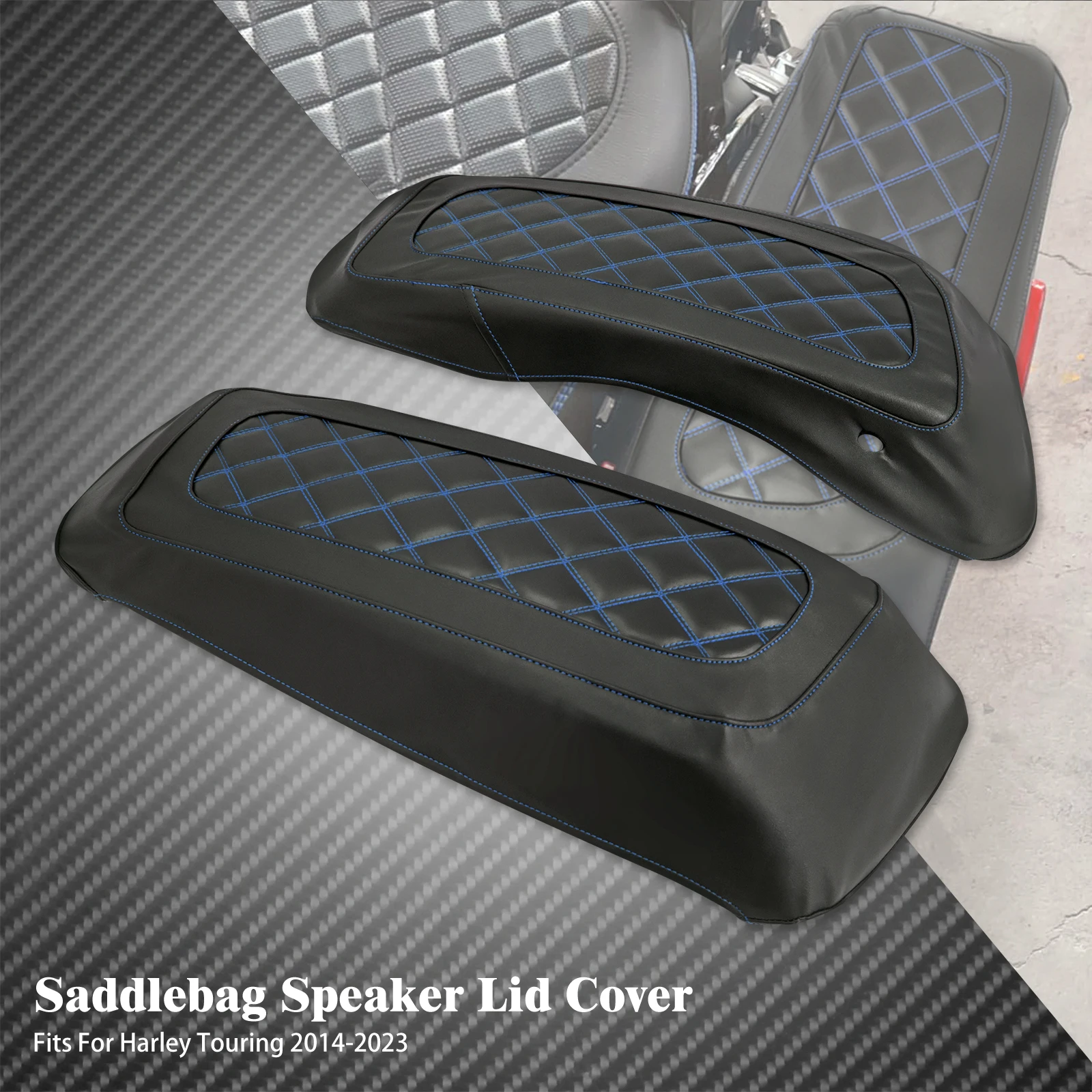 Motorcycle Hard Saddlebag Lid Cover Hard Side Bag Waterproof for Harley Road King Street Glide CVO Electra Glide FLHR 14-2024