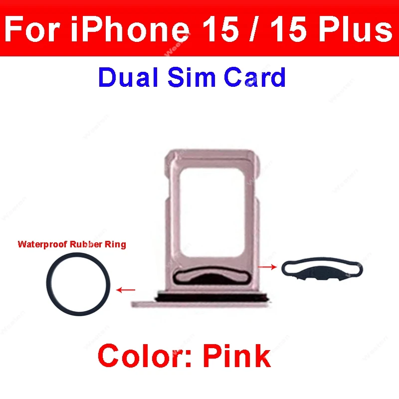 SIM Card For iPhone 15 Plus 15plus SIM Card Tray Holder SIM Card Reader Slot Replacement Repair Parts