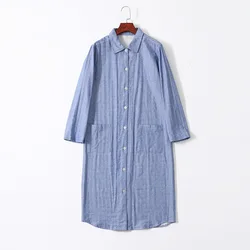 Women Casual Polka Dot Night Dress Ladies 100% Cotton Nightgown Female Spring Autumn Long Sleeve Turn-down Collar Sleepshirts