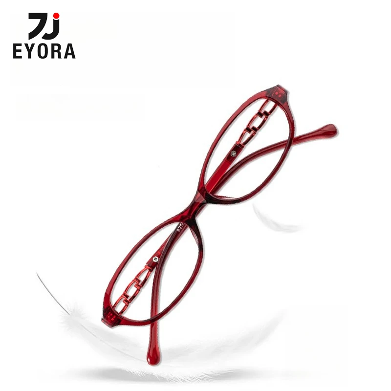 

EYORA Ultralight TR90 Oval Small Frame Reading Glasses Anti Blue Ray Myopia and Hyperopia Photochromic Prescription Eyewear Lens