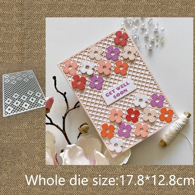 

New Craft Metal stencil mold Cutting Die Floral Lattice Background scrapbook die cut Album Paper Card Craft Embossing