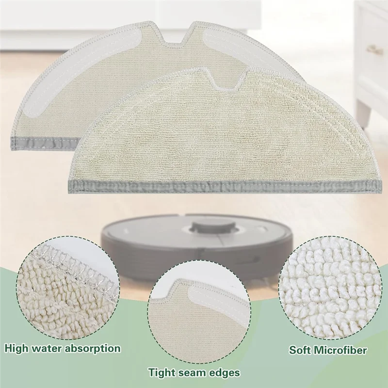 A005-Paño de mopa de microfibra para Roborock Serie E, Q5, Q5 Pro, Q5 Pro+, Q7, Q7max, Q8max, Q8max+,S5, S5 Max, Robot aspirador