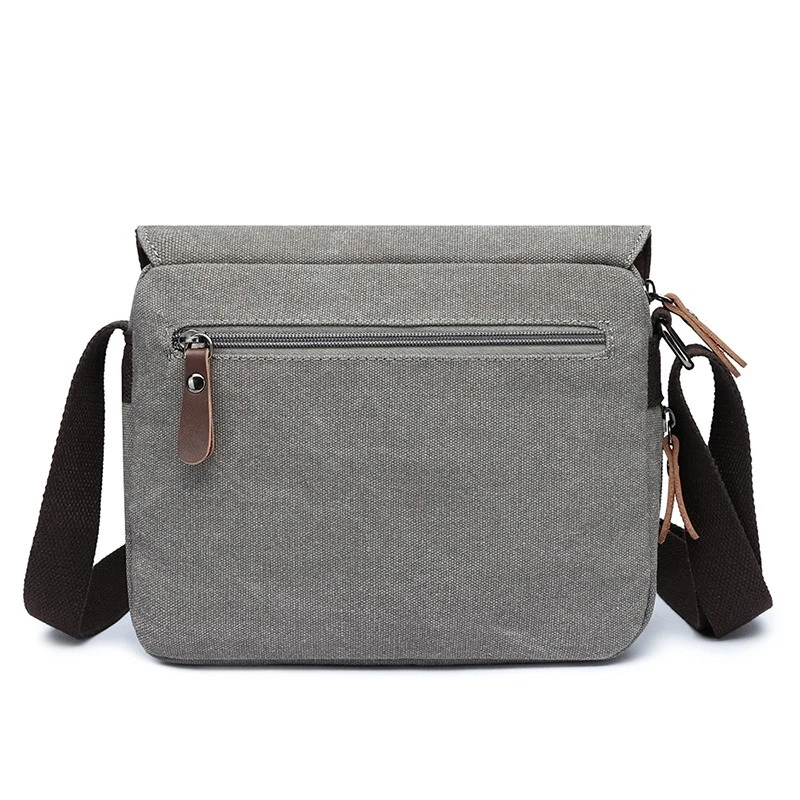 Nesitu High Quality Vintage Casual Black Coffee Khaki Blue Green Grey Durable Canvas Women Men Shoulder Messenger Bag M6437 view 4