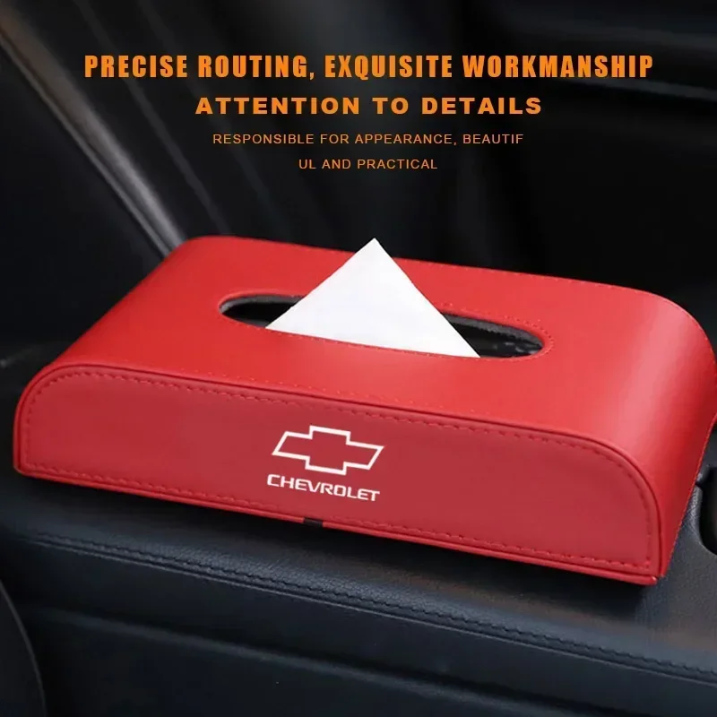 Soporte para caja de pañuelos de coche, accesorios de cuero PU para Chevrolet Cruze Aveo Sail Malibu Captiva Vauxhall Astra J Corsa Insignia Mokka