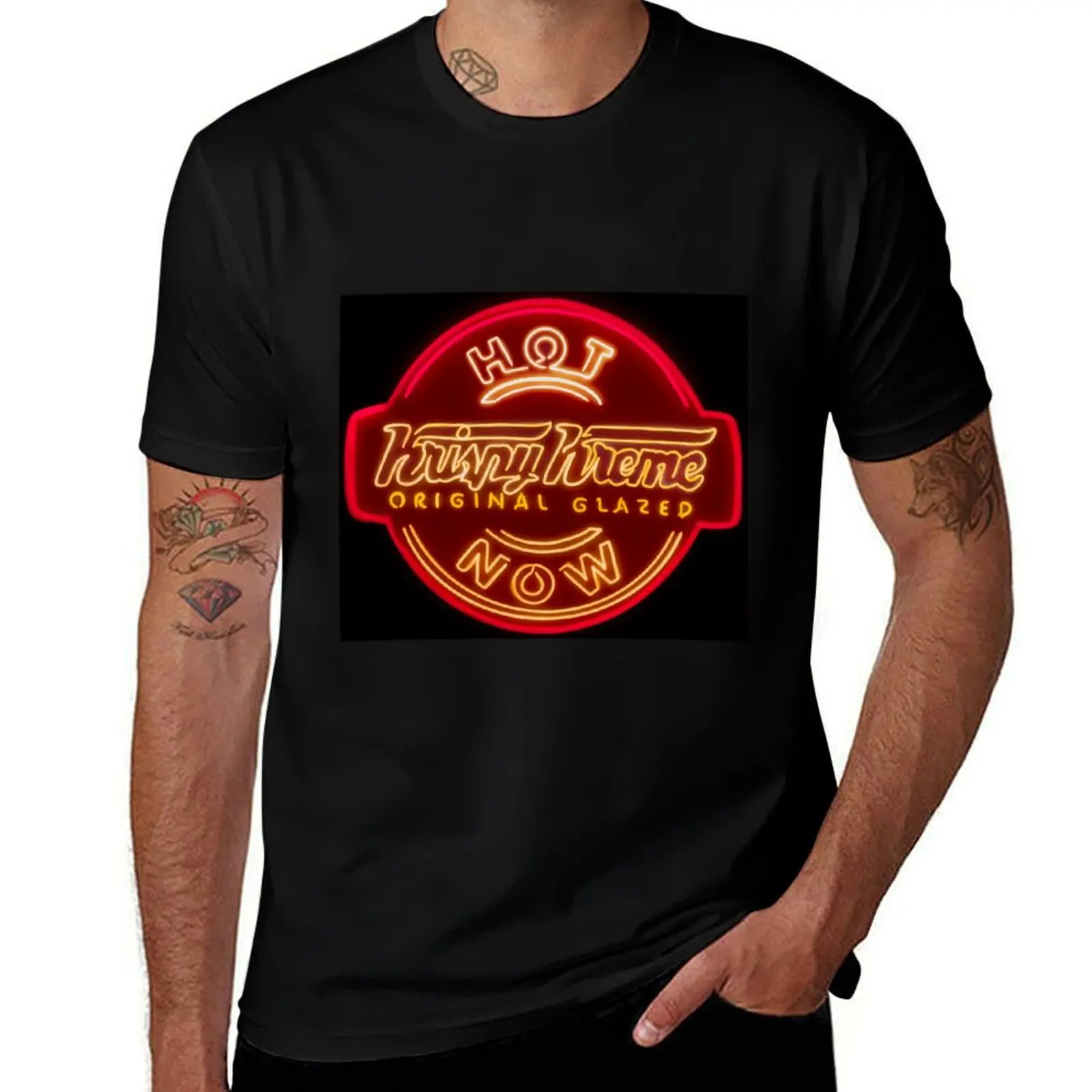 Krispy Kreme Stickie T-Shirt Casual Pattern Print Tee Shirt T-Shirt