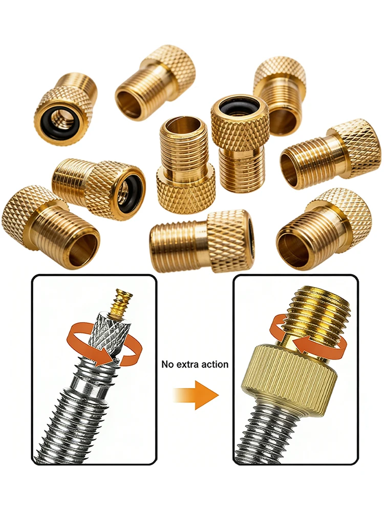 AliExpress NONE 2/5/10PC F/V To A/V Valve Adapter Bike Value Converter Presta To Schrader Bike Tire French Valve Adapter Bicycle Accessories