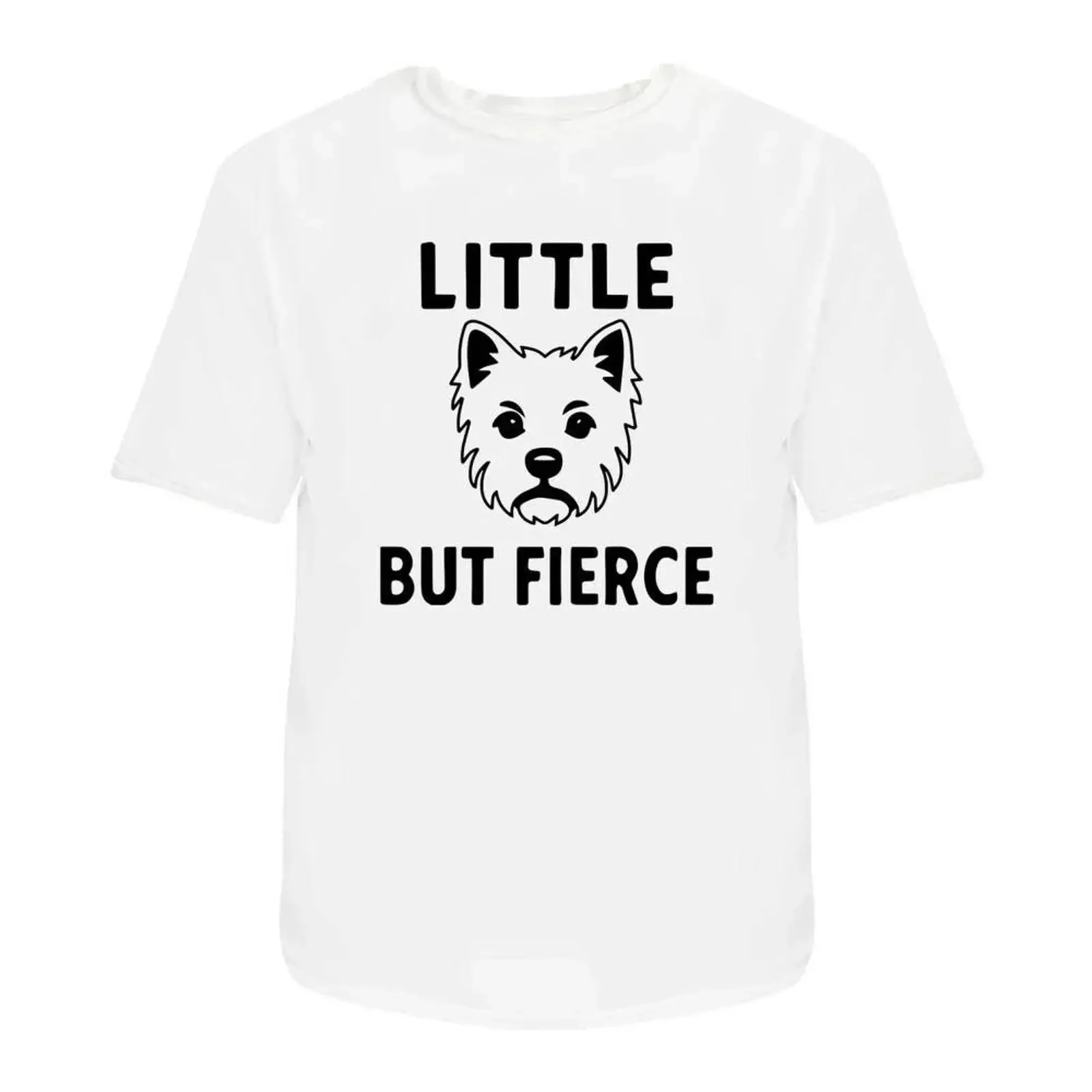 T Shirt quot Westie Little But Fierce 100 Baumwolle S XXL TA055789 vintage Washed Stretched streetwear Casual Comfortable