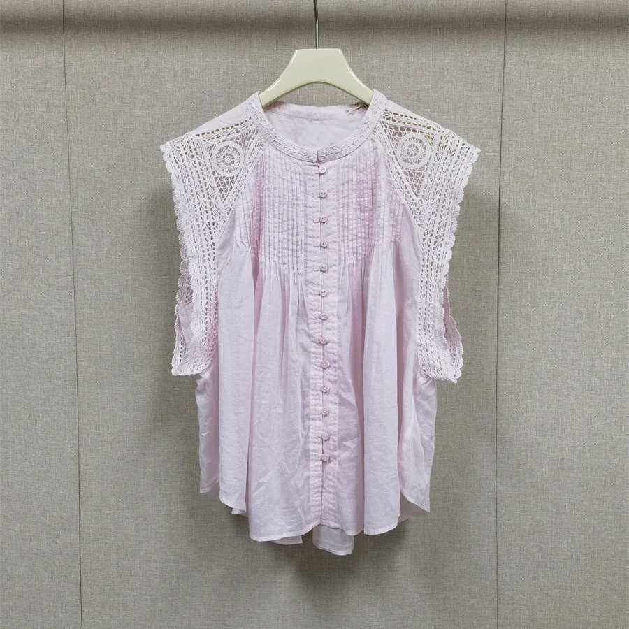 

Комплект: однобортная плиссированная блузка или шорты-юбка с эластичной талией и многослойными оборками, женская хлопковая рубашка без рукавов с вырезами