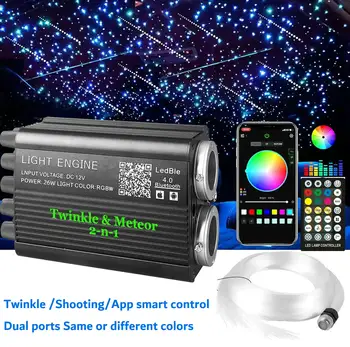 26W 雙埠 RGBW 星光頂棚光纖光源,閃爍流星效果,支援 App 遙控和音樂同步,PMMA 材質 8 最佳銷售 星光頂篷套件 - №8