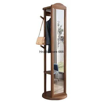단단한 나무 전신 거울, 행어 걸이식, 바닥부터 천장까지 침실, 심플한 일체형 회전 가능 피팅 거울  Best5