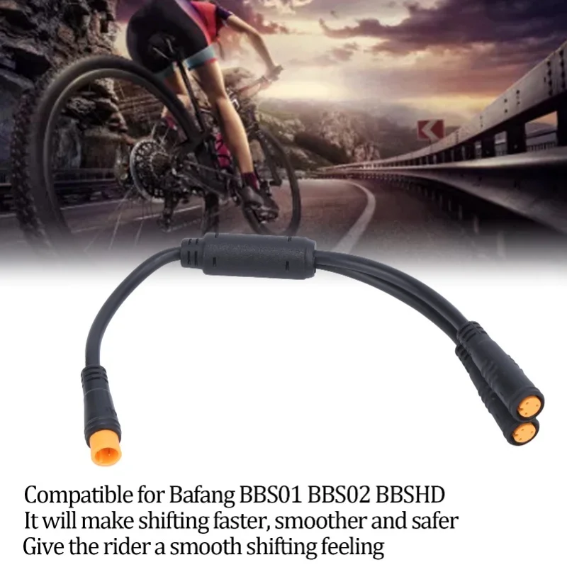 Waterproof Y Splitter 1T2 Cable With 3 Pin Connector For BAFANG BBS01/BBS02/BBSHD Shift Sensor Brake