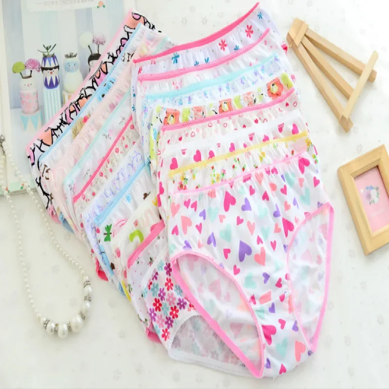 6 Pcs/Lot Baby Kids Girls Underwear Briefs Panties Short Colorful Cotton Underpants 2-12Years