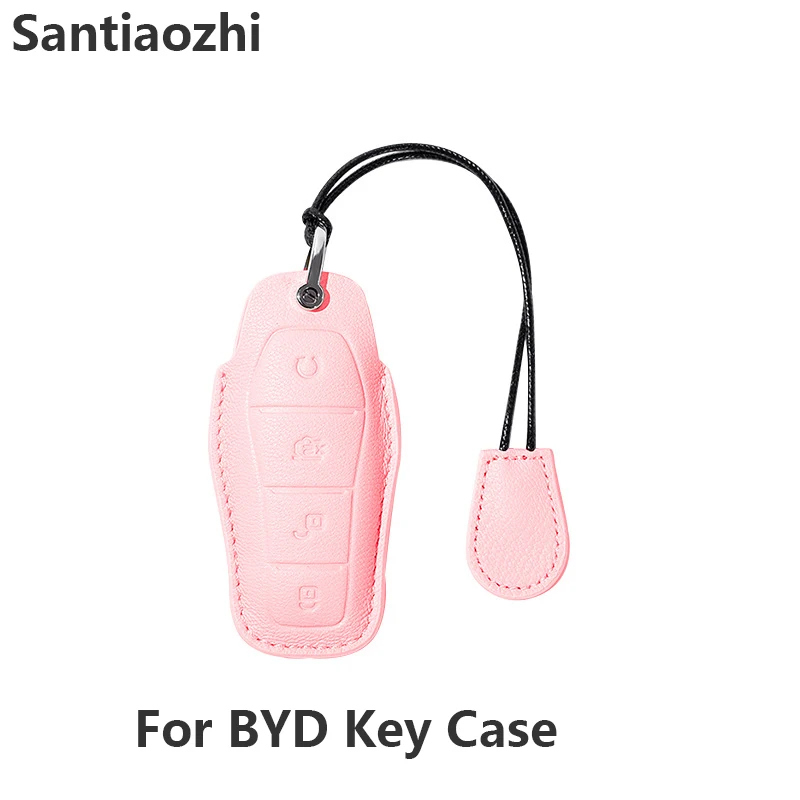 

Leather Car Remote Key Case Cover Protect Shell Bag For BYD Song PRO Qin Plusdmi Atto 3 Han Tang DM Dolphin EV Max