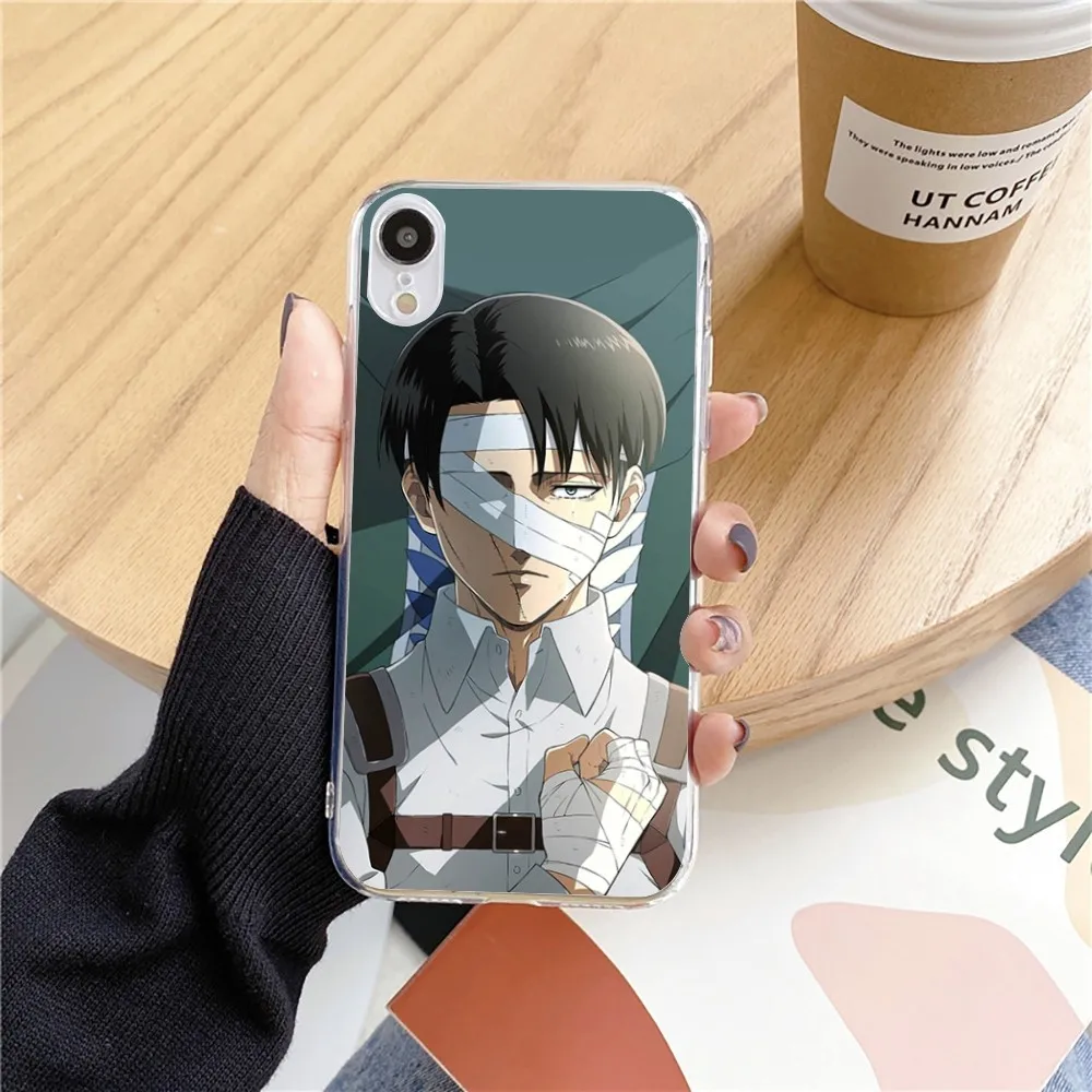 attack on titan levi Phone Case For Iphone 15 11 13 14 Pro Max 7 8 Plus X Xr Xs Max Se2020 12mini Transparent Cover