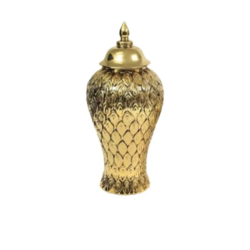 

European light luxury ceramic general bottle storage tank home living room porch model room hotel countertop ornament vase