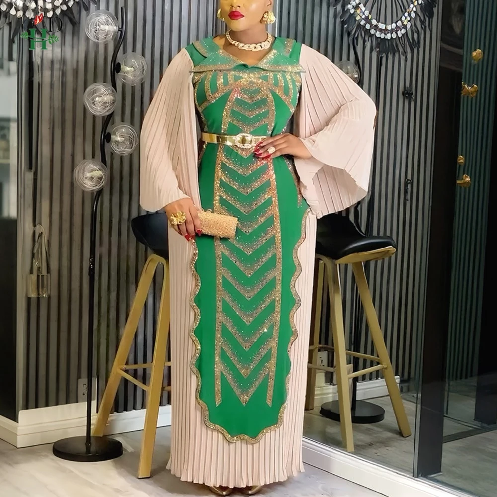 

New African Dresses Turkey Dress for woman luxury elegant 2026 Colored diamond Wedding Party Gown Plus Size Robe Africa Clothes
