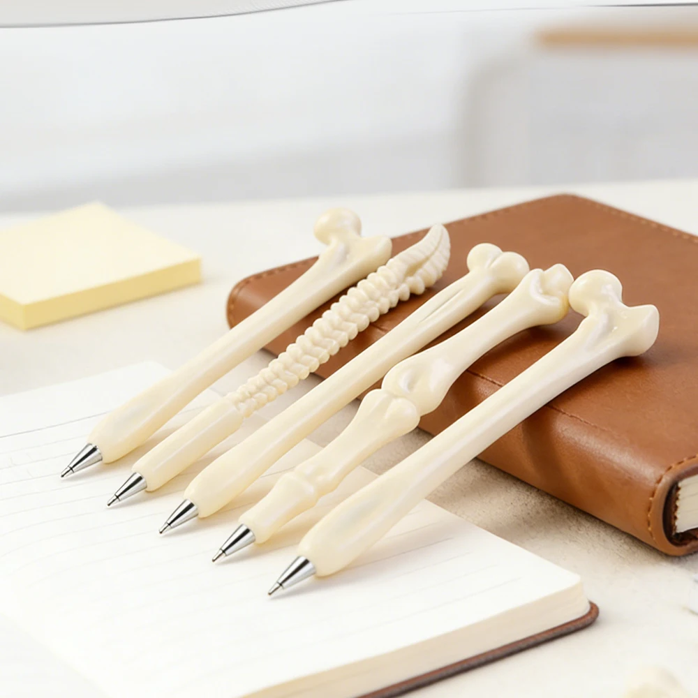 

5-10 шт. креативных шариковых ручек в форме косточки, черные ручки с чернилами в виде скелетной руки для Хэллоуина, школы, офиса и художественных принадлежностей