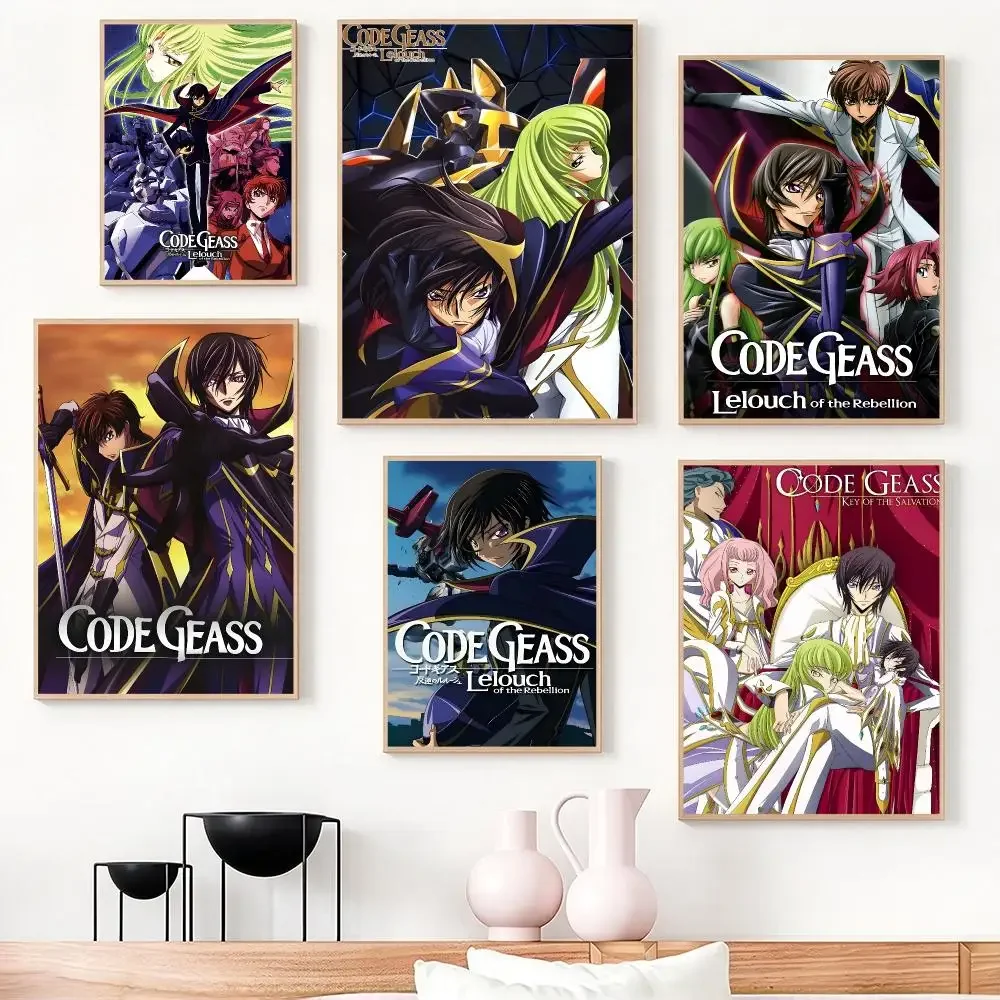 anime Code Geass Lelouch of the Rebellion Poster HD Frameless Creamy Style Home Decor Wall Art for Living Room Bedroom Gift