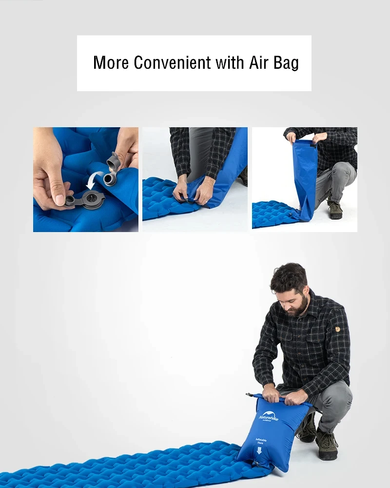 Naturehike FC-10 Camping Aufblasbare Matratze Luftmatratze Ultraleichte Matratze Schlafmatte Nylon Schlafunterlage – Detail 7