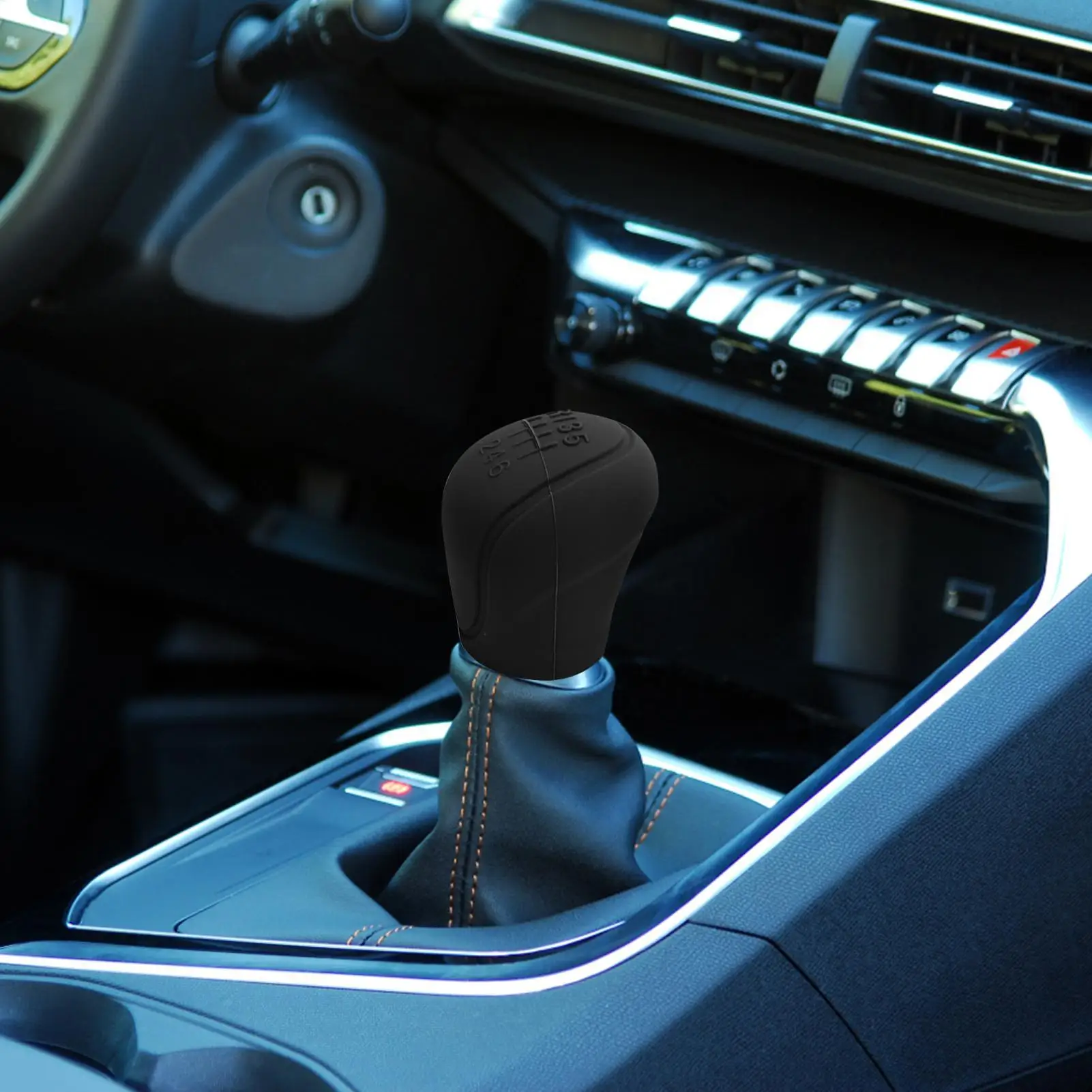 6-speed Car Shift Sleeve Manual Shift Knob Cover Silicone Anti-Slip Shift Knob Cover Elastic Shift Handle Gear Shifter Protector