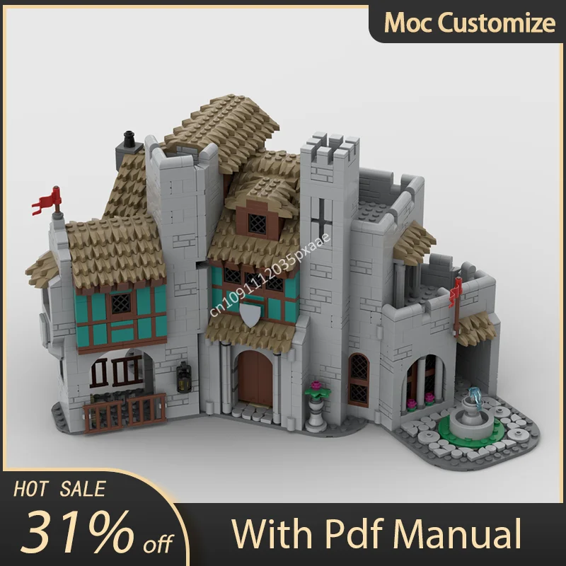 2046 stücke Moc Baron der Manor Medieval Modulare Burg Set Bausteine Diy Kreative Kinder Montage Bildungs Ziegel Spielzeug Geschenke