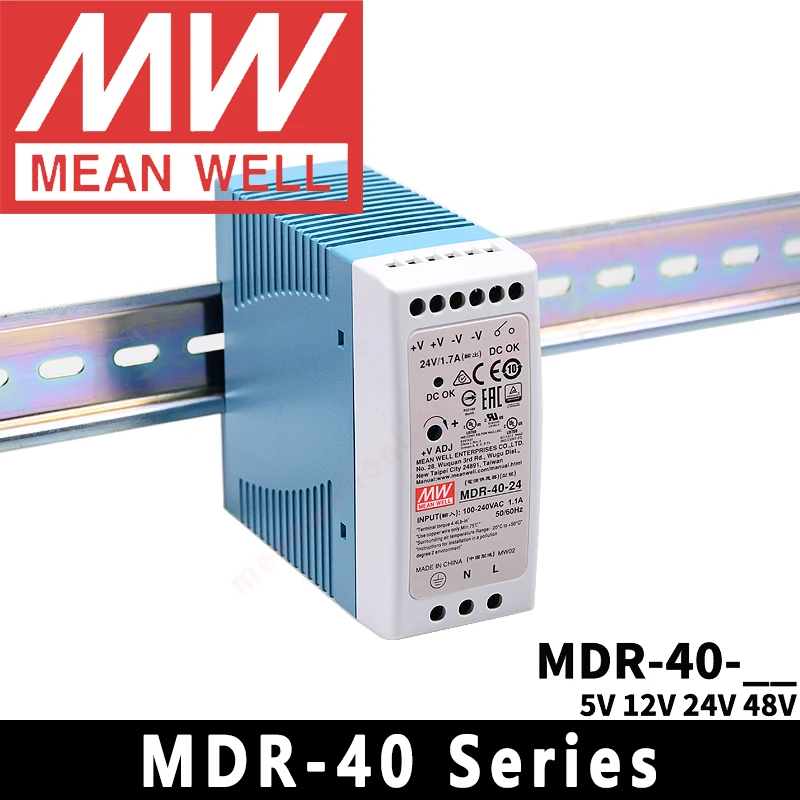 

Original Mean Well MDR-40-5/12/24/48 meanwell 40W AC/DC Single Output Industrial DIN Rail Power Supply