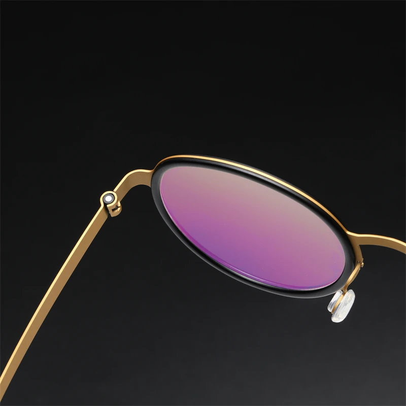 9752 No Screw Round Men Women Titanium Glasses Frame Men Super Light Optical Business Prescription Eyeglasses image 4
