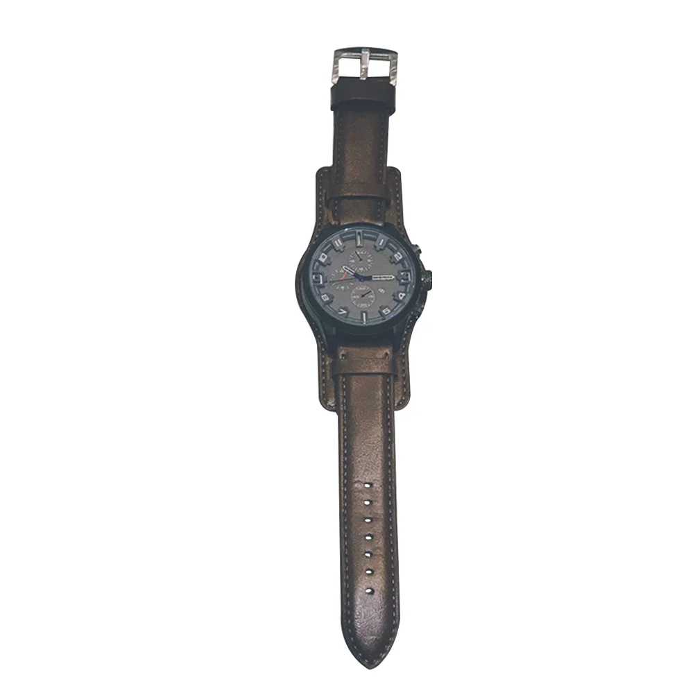 Groot quartz horloge Bruin quartz horloge Duurzaam ontwerp Geschikt voor elke gelegenheid Cadeau Herenpolshorloge