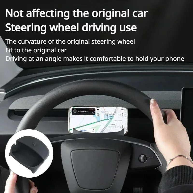 

Steering Wheel Storage Box for Tesla Model 3+ Silicone Mobile Phone Holder Glasses Storage New Model3 Highland 2024 Accessories