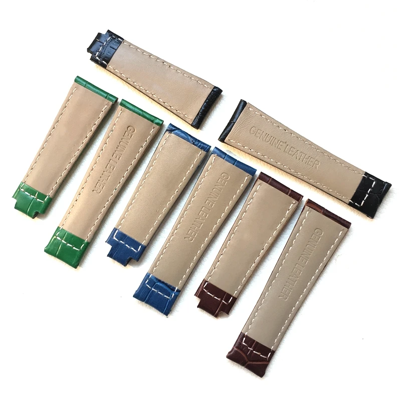 أشرطة ساعات يد لرولكس الغواصة يخت ماستر دايتونا بتوقيت جرينتش جلد التمساح الحبوب الرجال حزام ساعة اكسسوارات 20 مللي متر