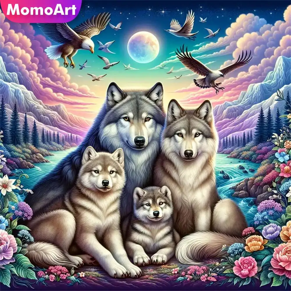 Momoart Bär Diamant Mosaik Tier voller Runde Diamant Malerei Mond Stickerei neue Ankunft handgemachte Hobby