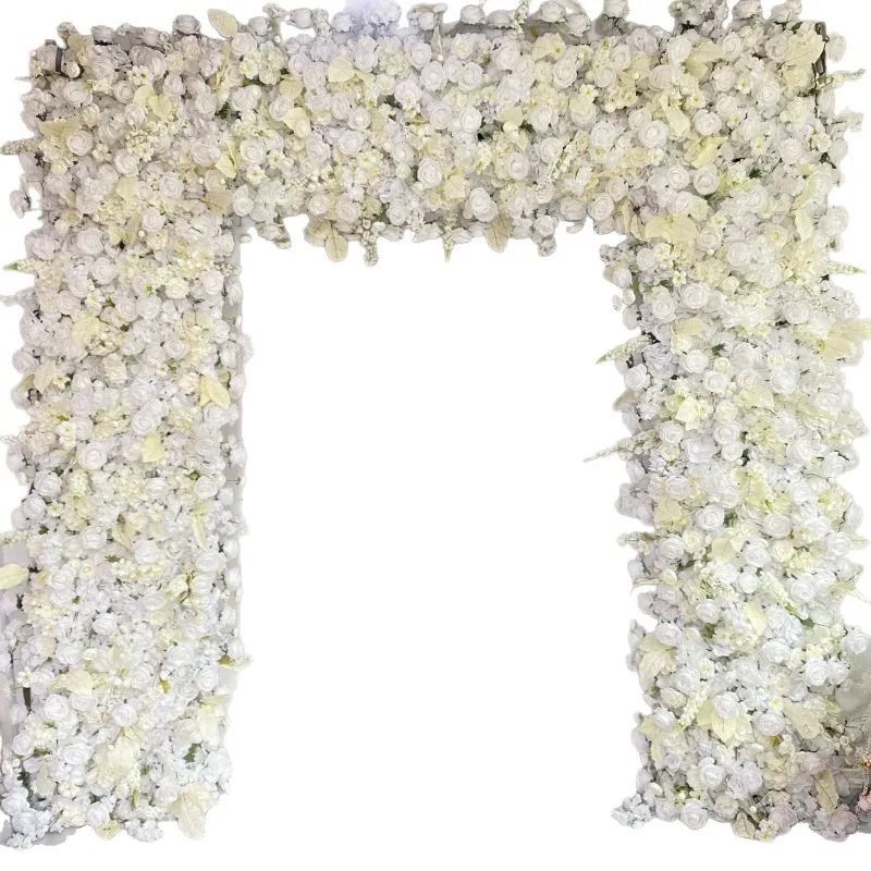 White wedding square arch decoration hotel wedding set bottom simulation flower art