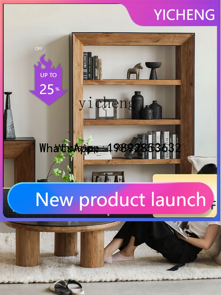 

X1 Wabi-Sabi Style Color Block Storage Cabinet Floor-standing Old Pine Wood Vintage Distressed Homestay Style Decoration