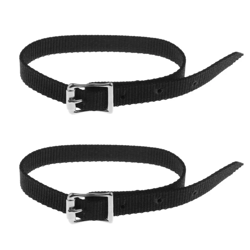 2 Piece Equestrian Horse Riding English Spur Straps with Silver Buckles - 45cm Length