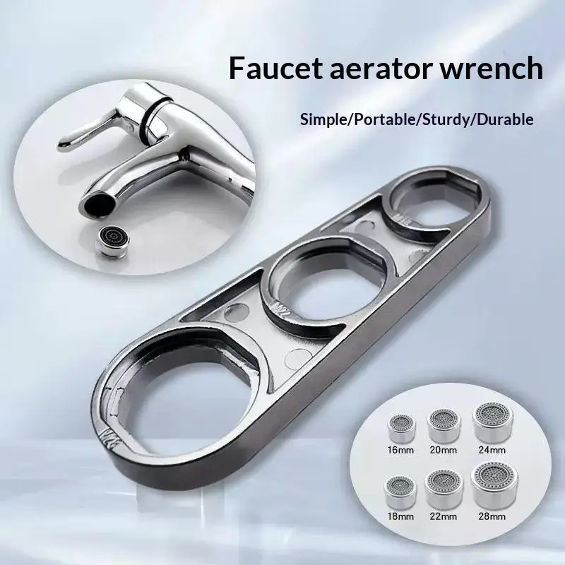 1/2pcs 2 In 1 Faucet Aerator Wrench Water Flows Adjusting Faucet Bubbler Wrench Plumber Home Bathrooms Faucets Maintaining Tool